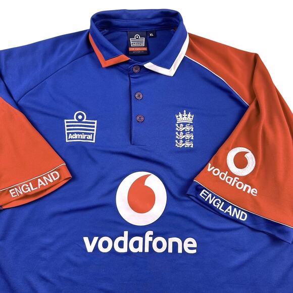 Admiral England Cricket Jersey Blue Shirt Mens Size XL Embroidered - Picture 1 of 16